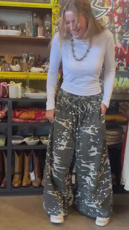 Wide Leg Camo Pants