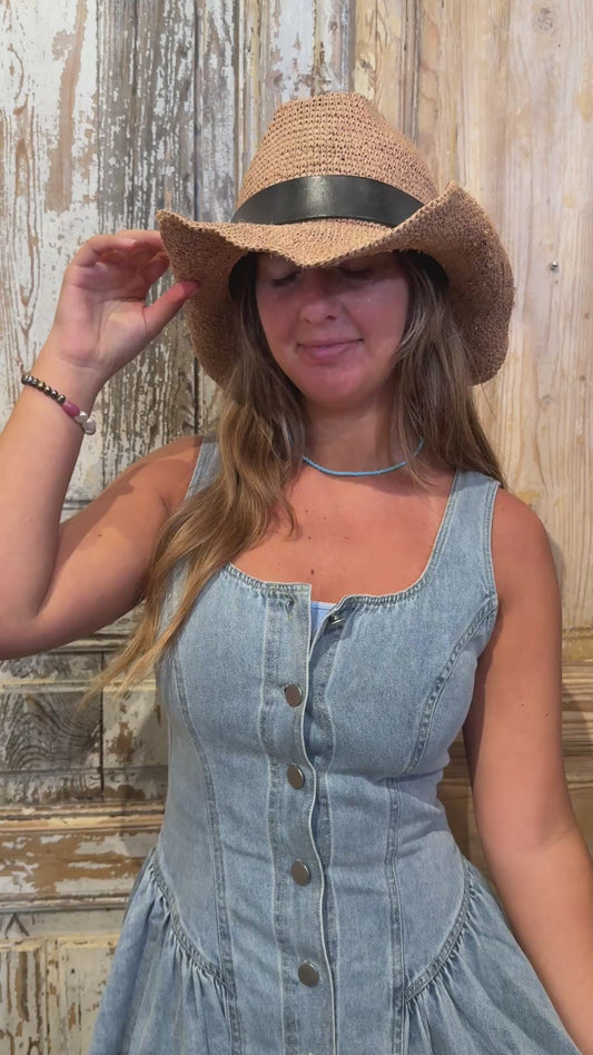 Button Front Denim Dress