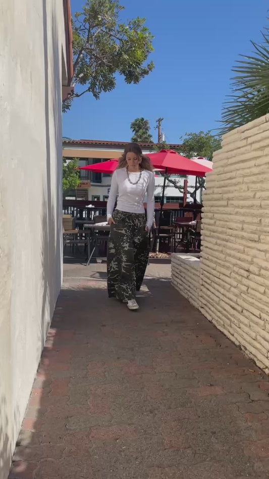 Wide Leg Camo Pants