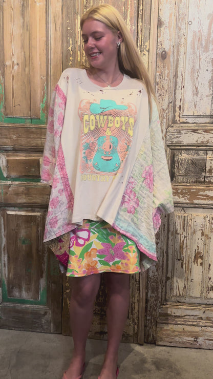 Up Cycled Cowboys & Country Music Poncho