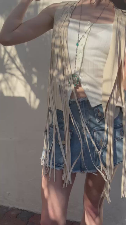 Front Pockets Denim Mini