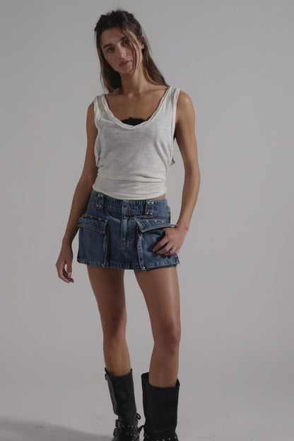 Hera Studded Denim Skirt
