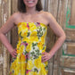 Yellow Floral Midi Dress