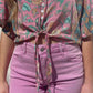 Boho Tie Front Top