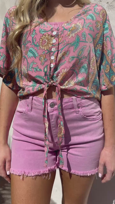 Boho Tie Front Top