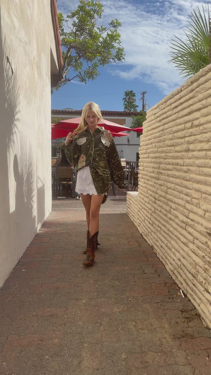 Floral Patched Camo Shacket