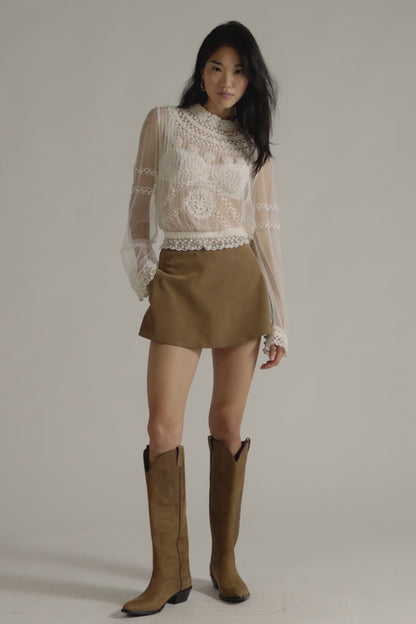 Paradise Found Suede Skort