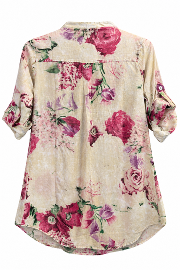 Stitched Mandarin 1/4 Front Blouse