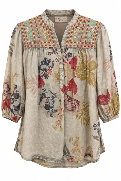 1/4 Front Floral Blouse
