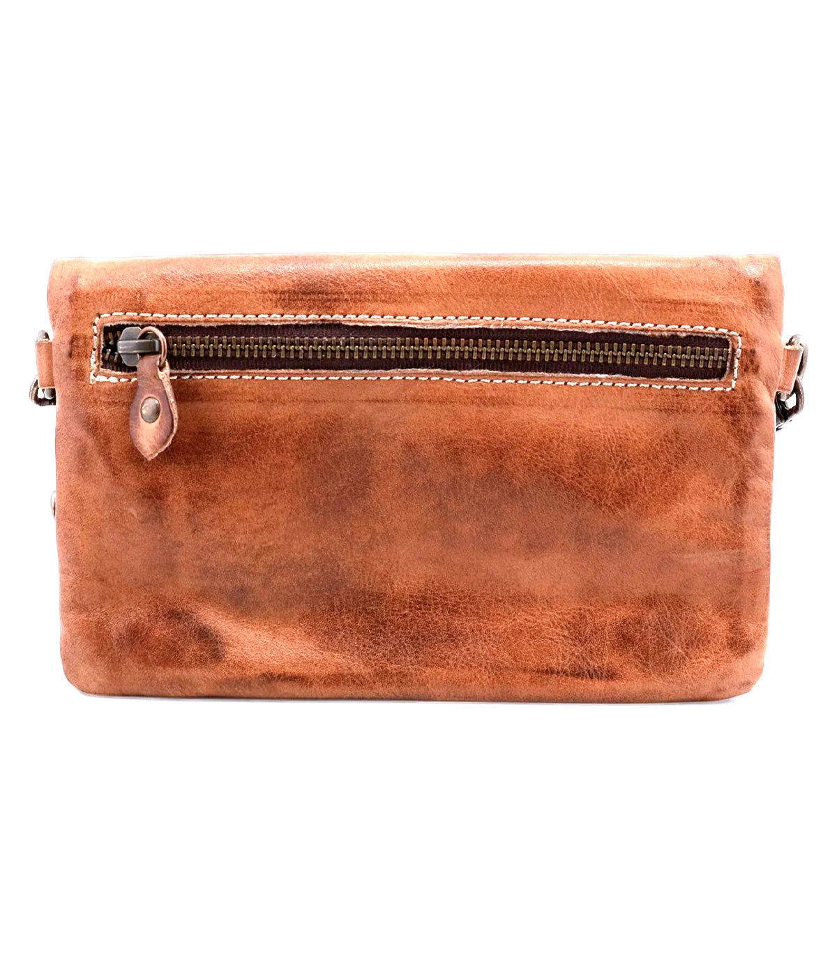 Trestles Clothing Company Cadence crossbody bag in vegetable-tanned brown leather with an exterior zip pocket