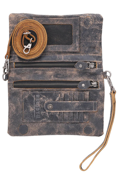 Trestles Clothing Company Bed Stu Cadence 3-in-1 distressed leather crossbody bag with card slots and wrist strap
