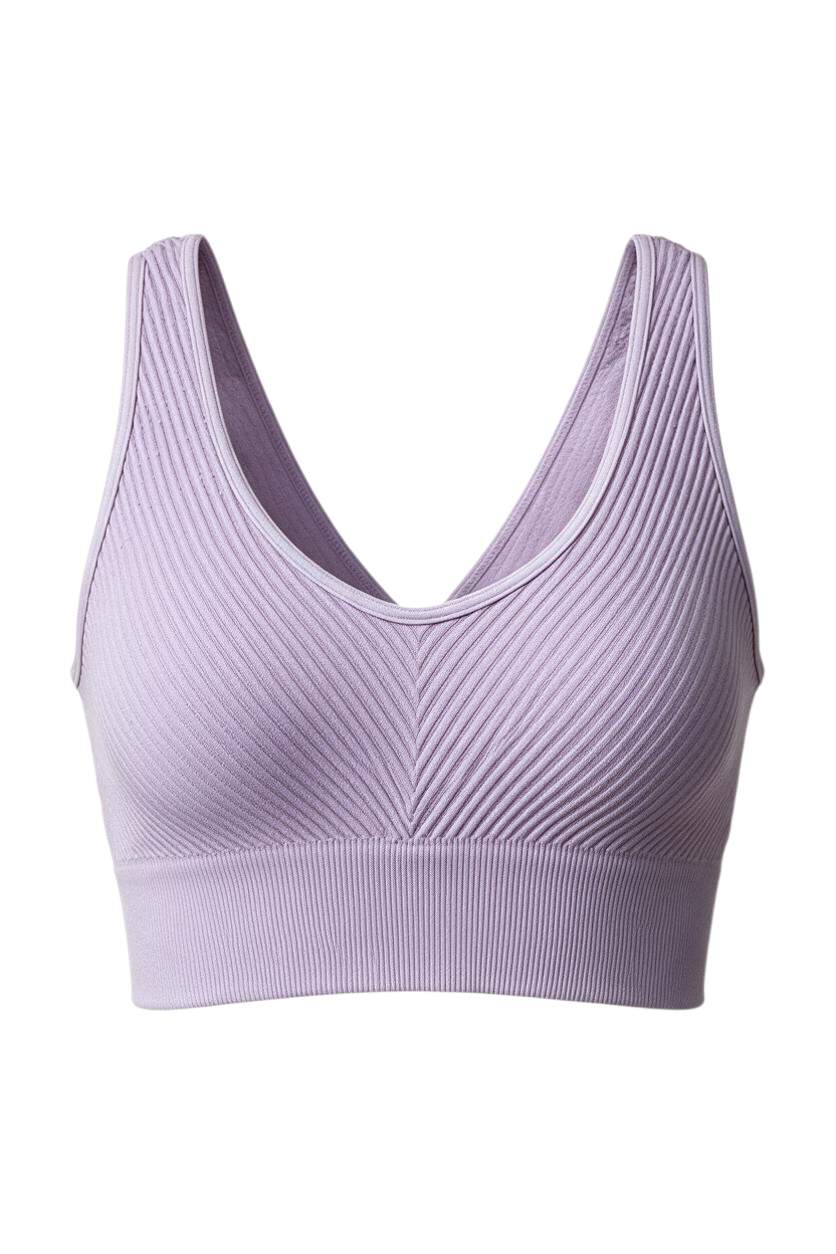 Trestles Clothing Company reversible lavender ribbed crop cami with a chevron knit pattern and v-neckline