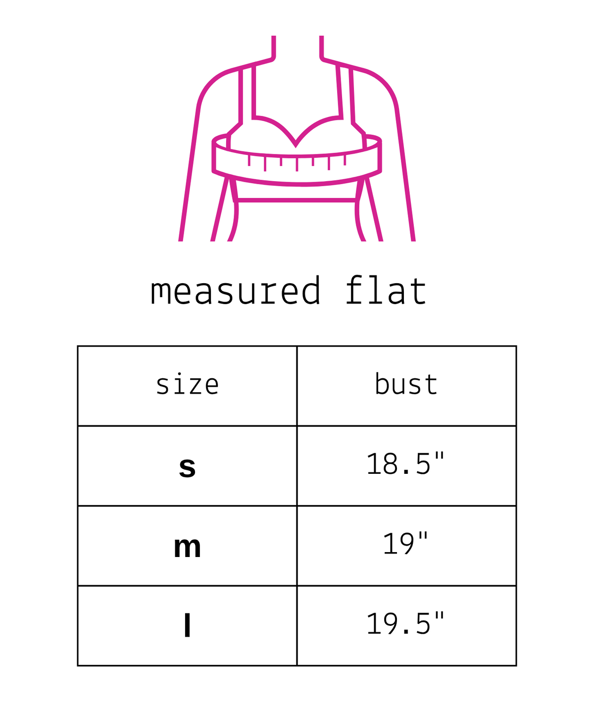 Trestles Clothing Company size chart diagram showing bust measurements for small, medium, and large graphic tees.