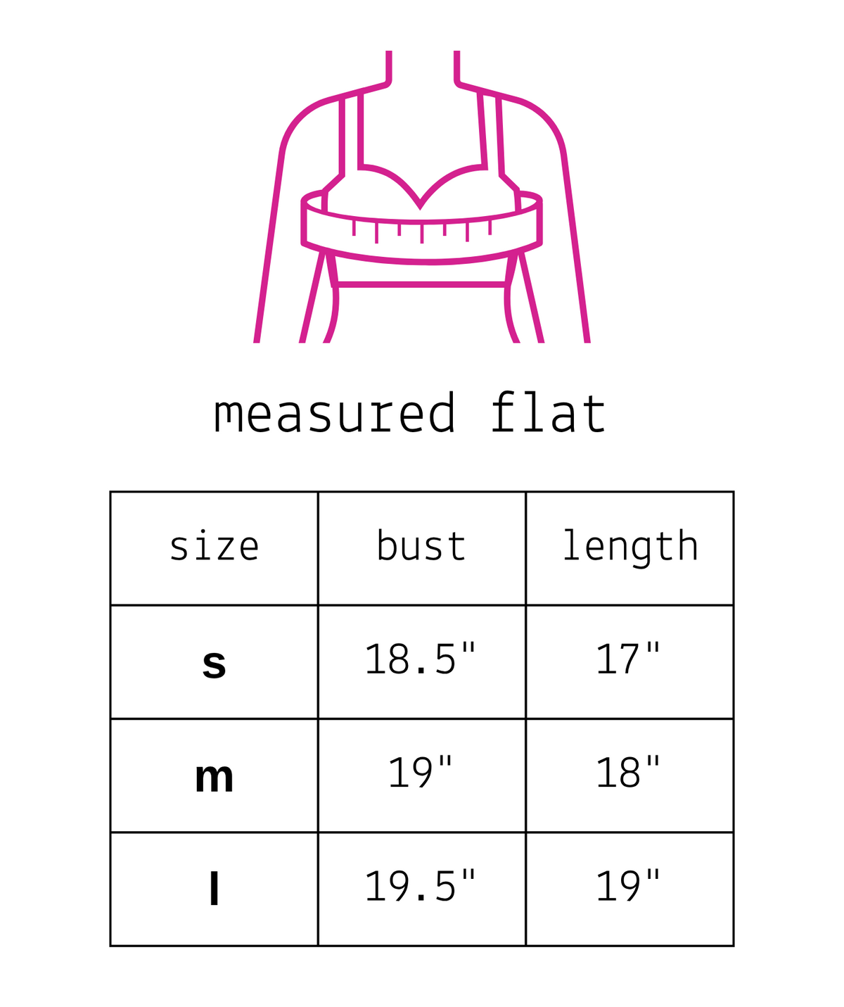 Trestles Clothing Company size chart for Rock n Roll World Tour 1976 cropped graphic tee showing bust and length
