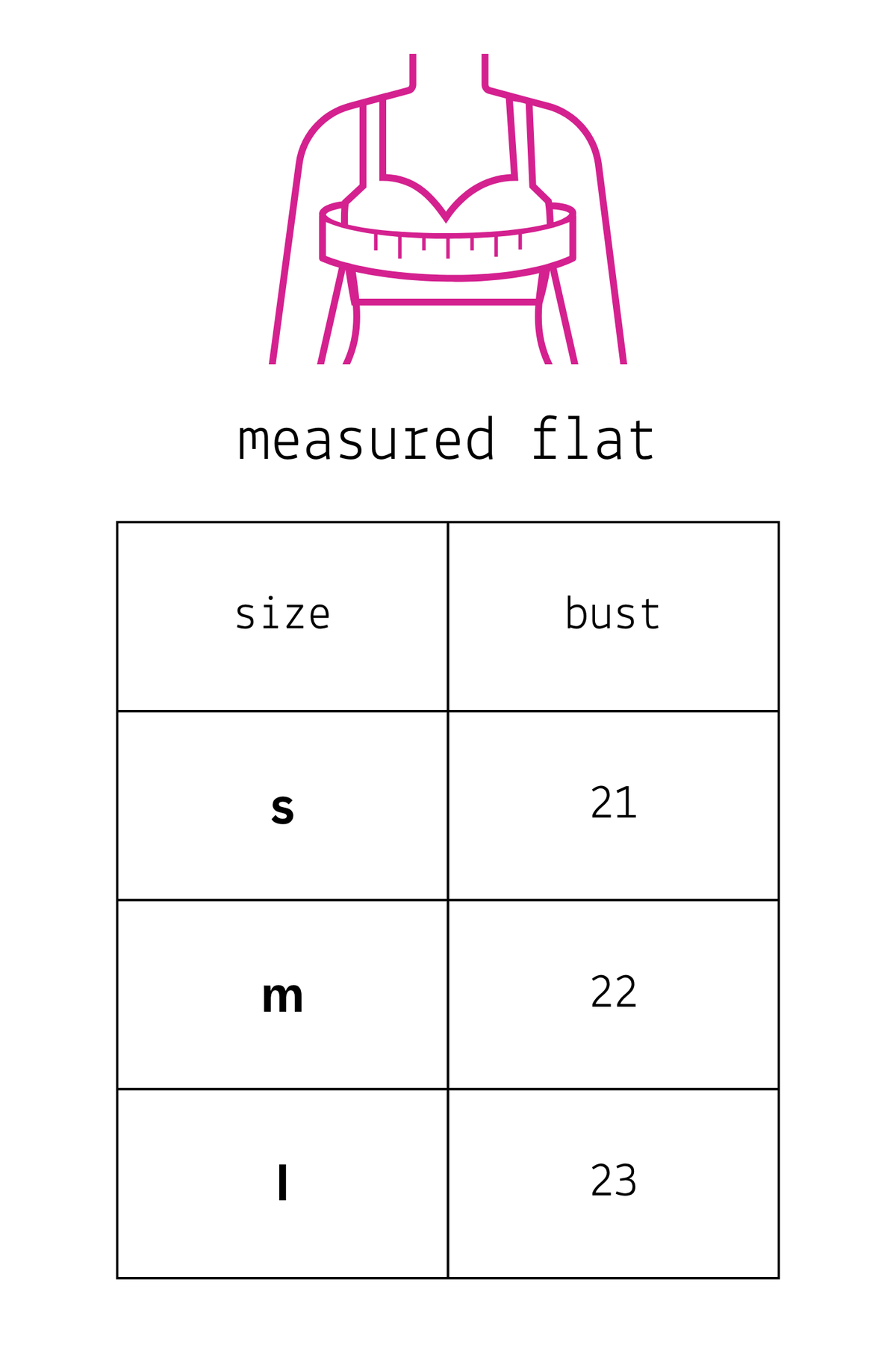 Trestles Clothing Company size chart for Ruffle Sleeve Top showing bust measurements for sizes small, medium, and large