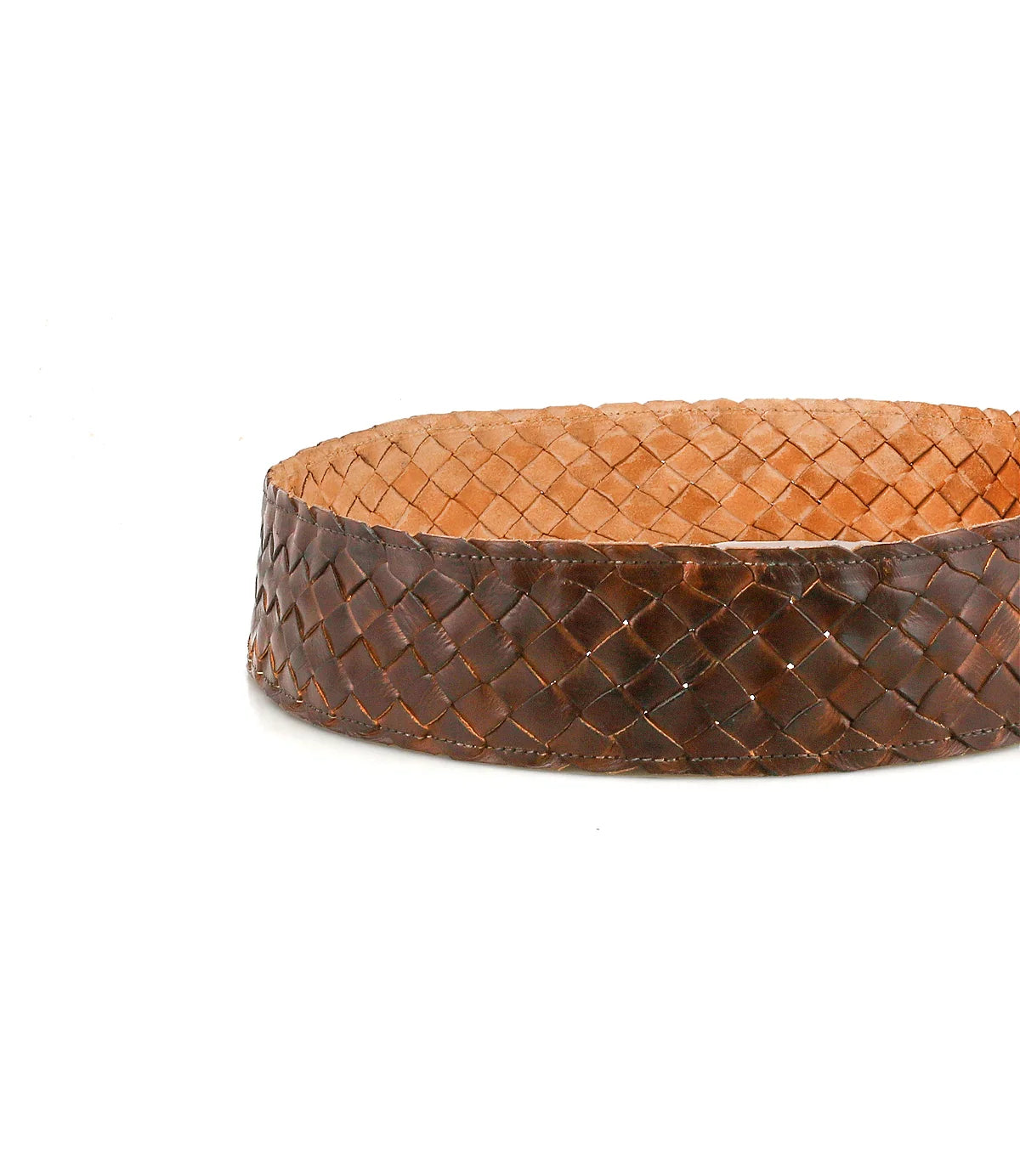 Trestles Clothing Company Dreamweaver belt in brown woven leather with a rich, textured artisan design.