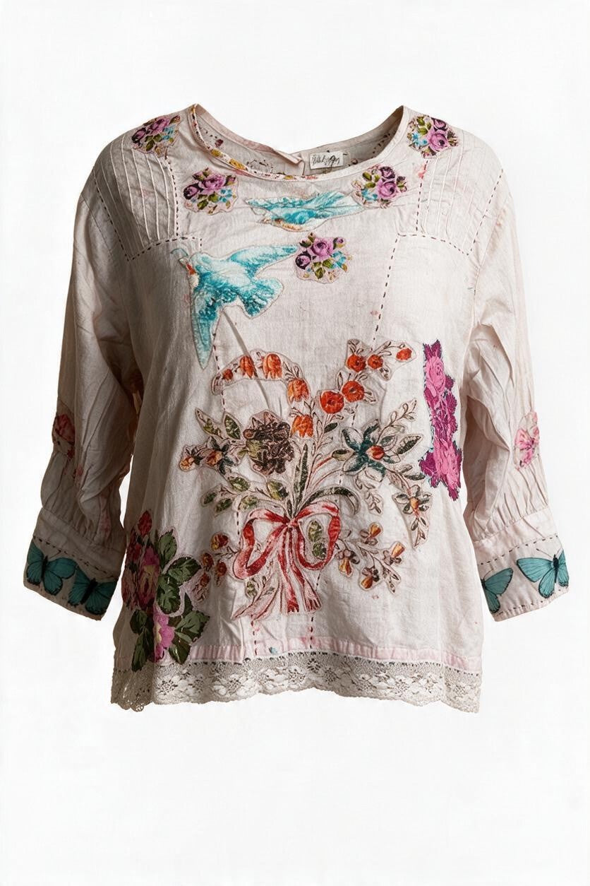 Gilded Bloom Top-Flutter