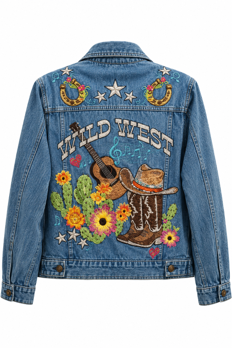 Wild West Embroidered Denim Jacket