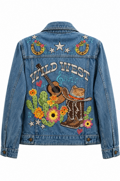 Wild West Embroidered Denim Jacket