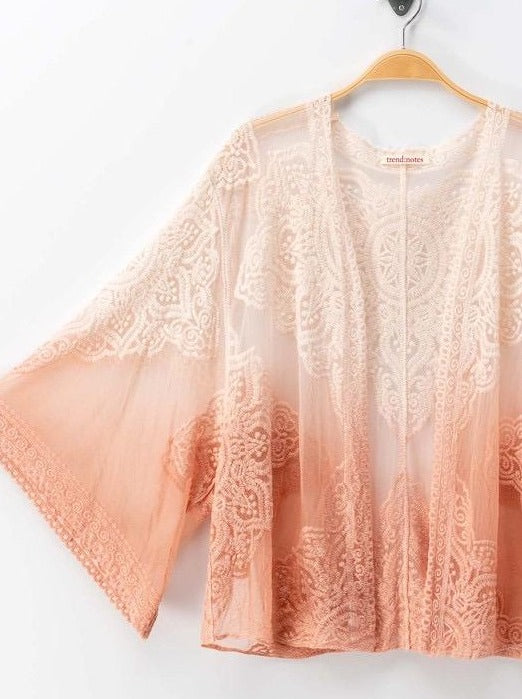 Dip Dyed Lace Kimono