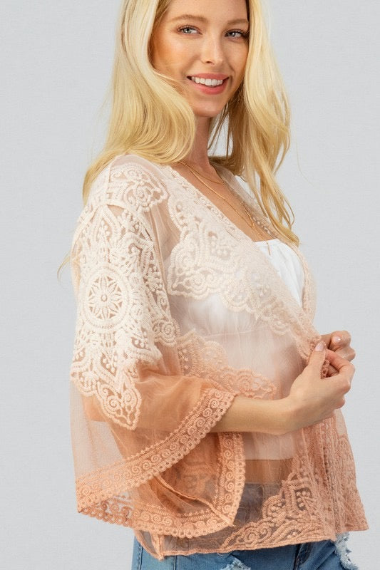 Dip Dyed Lace Kimono