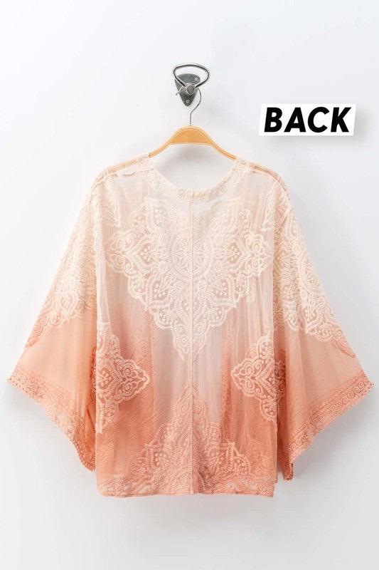 Dip Dyed Lace Kimono