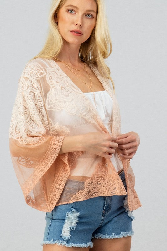 Dip Dyed Lace Kimono