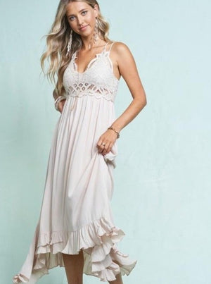 Sand Melina Lace Dress-Mid