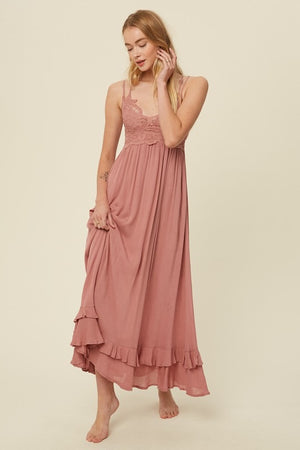 Rose Melina Lace Dress-Maxi