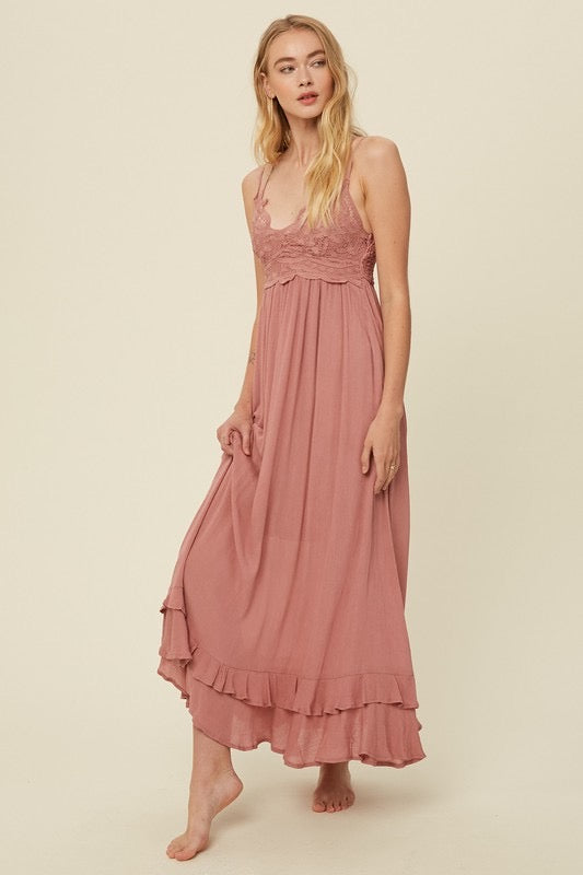 Rose Melina Lace Dress-Maxi