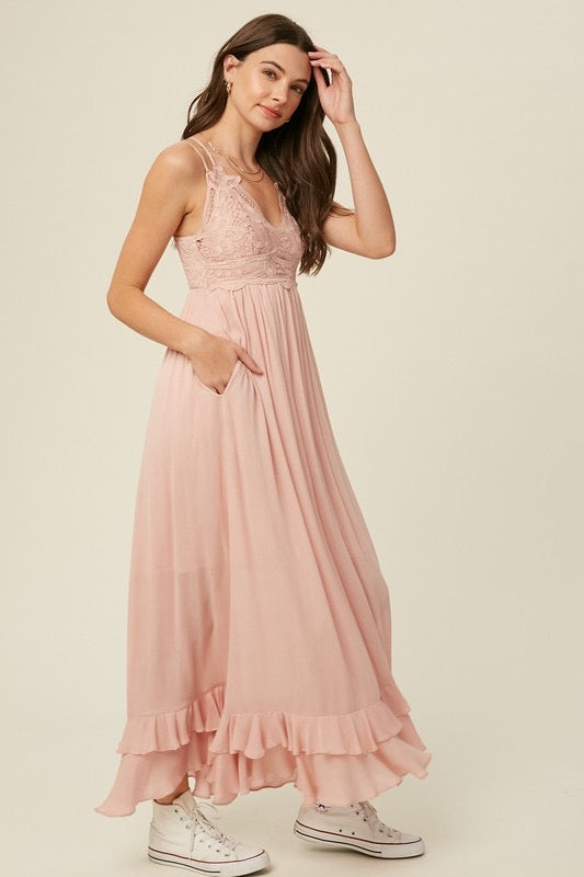 Blush Boho Maxi Dress | Blush Melina Lace Dress Maxi large | Trestles Clothing Company Blush Boho Maxi Dress | Blush Melina Lace Dress Maxi large | Trestles Clothing Company