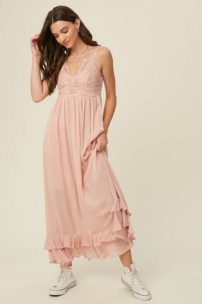 Blush Melina Lace Dress-Maxi
