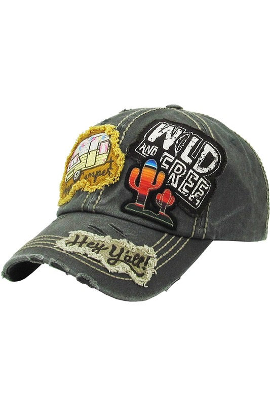 Distressed Cap-Wild & Free