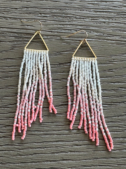 Sparkly Triangle Seed Earrings