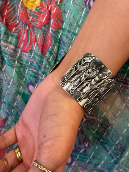 Feather Silver Cuff