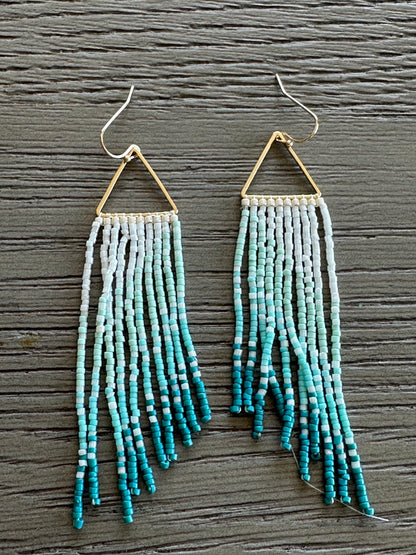 Sparkly Triangle Seed Earrings