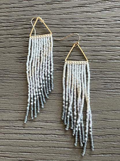 Sparkly Triangle Seed Earrings