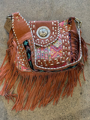 Boho Country Crossbody Fringe Purse PU Suede With Feather Accent - Etsy
