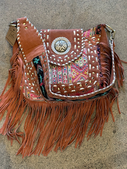 Fringed Boho Leather Bag