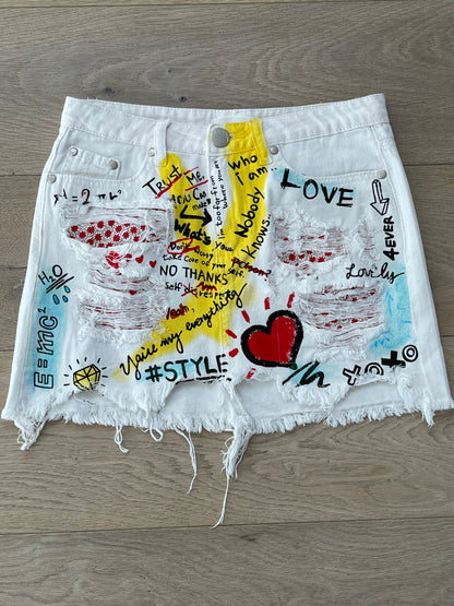 White Graffiti Skirt