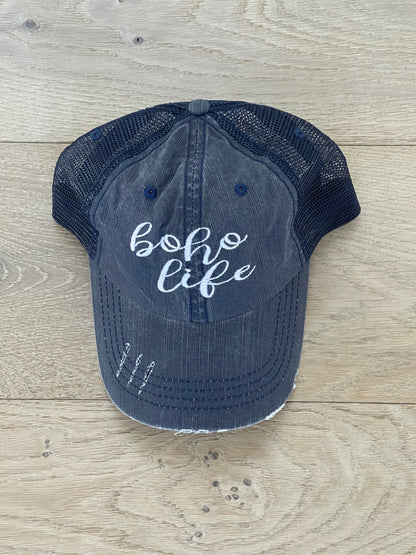 Distressed Cap-Boho Life