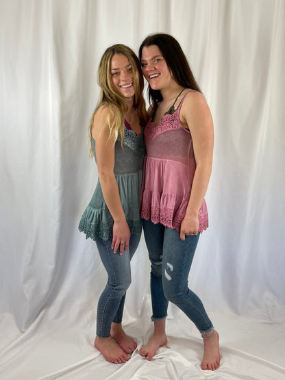 Pink Lace Tank