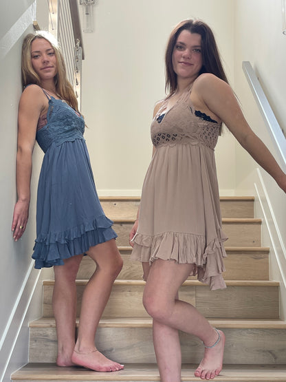 Indigo Melina Lace Dress-Short