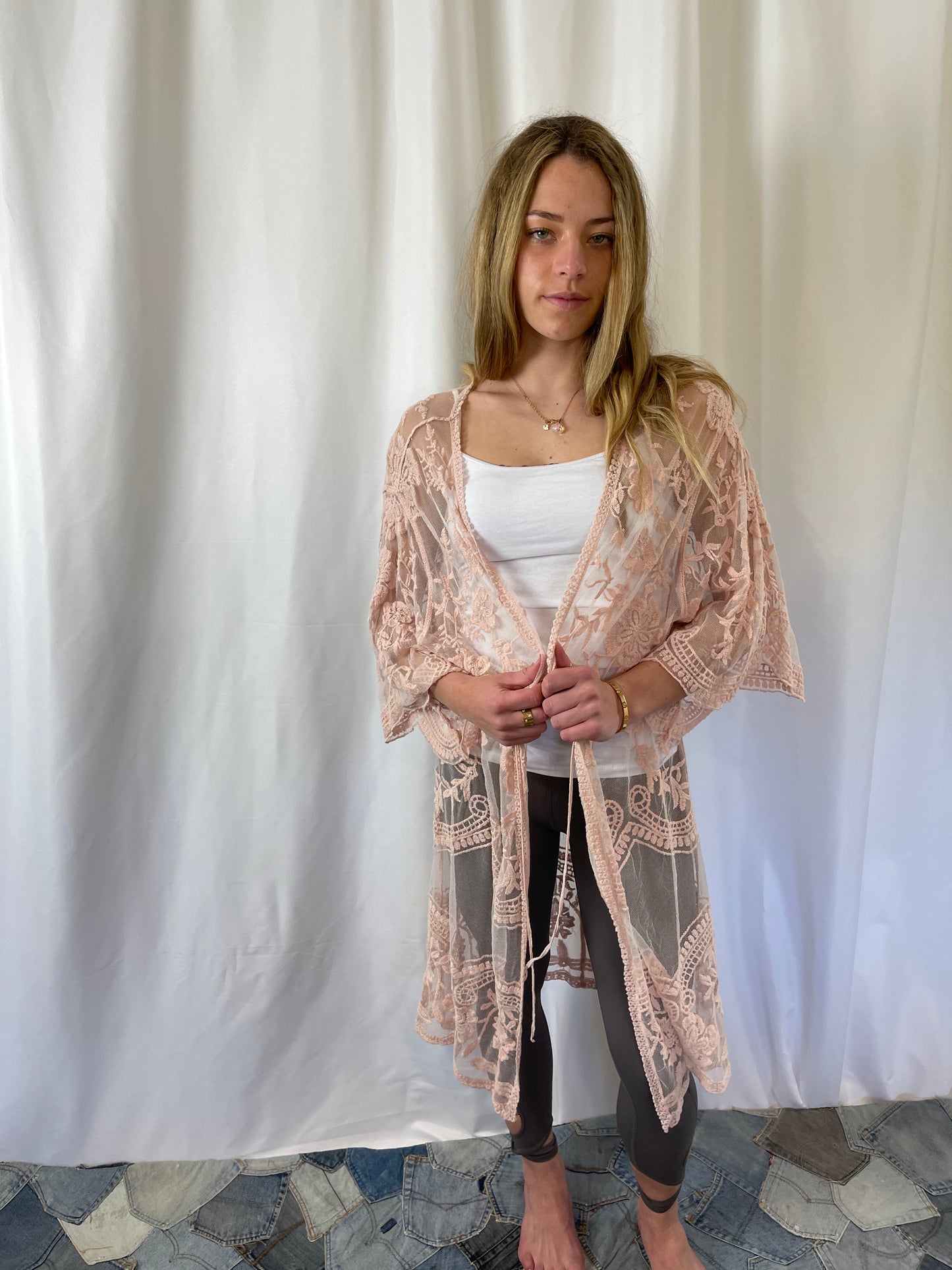 Pink Lace Kimono