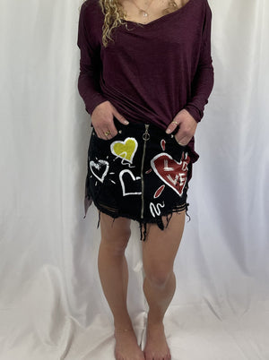 Black Graffiti Skirt