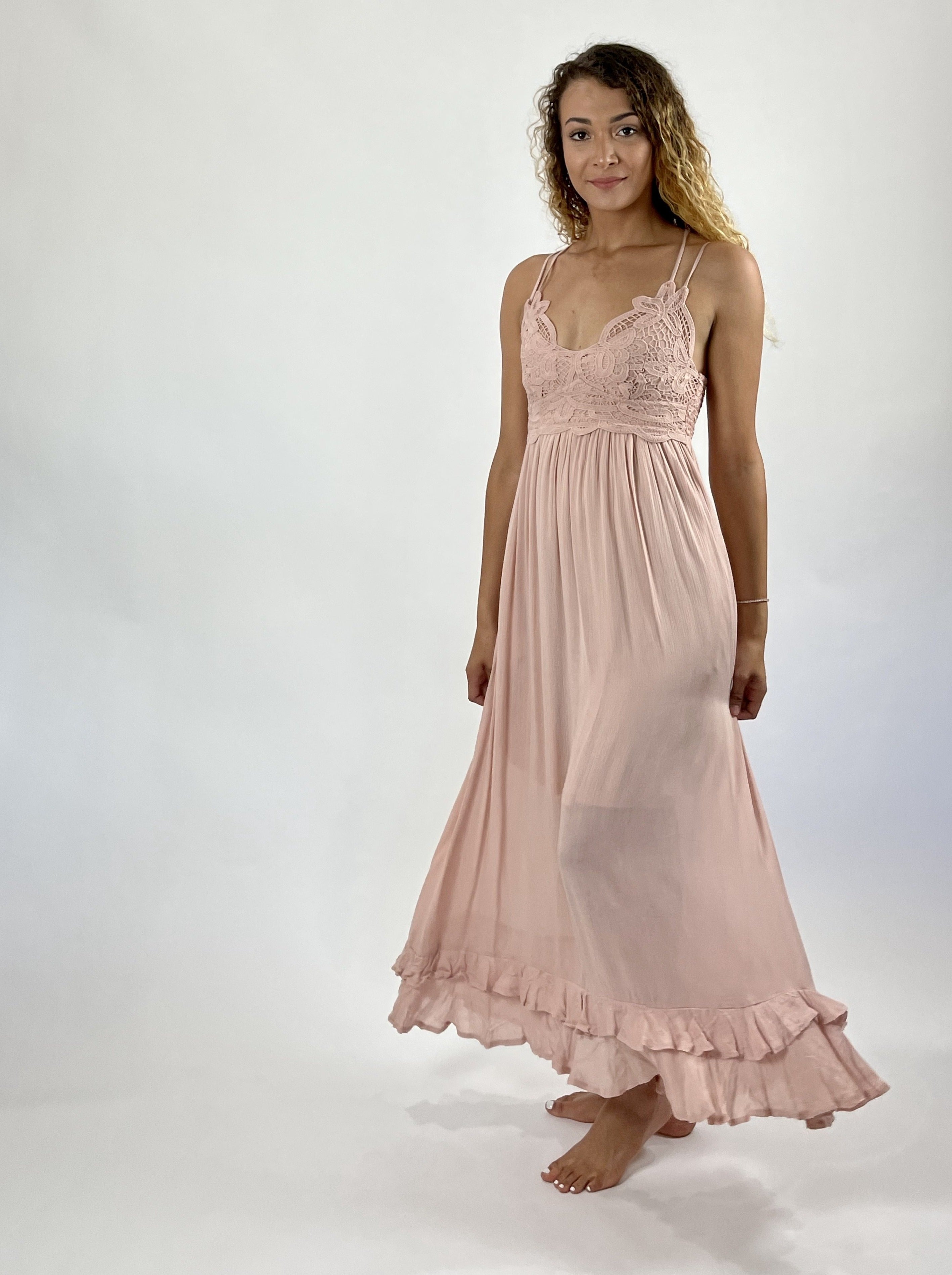 Blush Boho Maxi Dress | Blush Melina Lace Dress Maxi Large