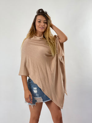 Long Sweater Poncho - Neutral