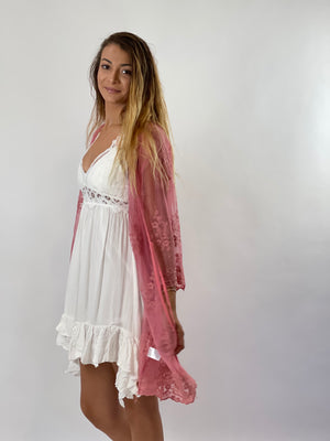 White Melina Lace Dress-Short