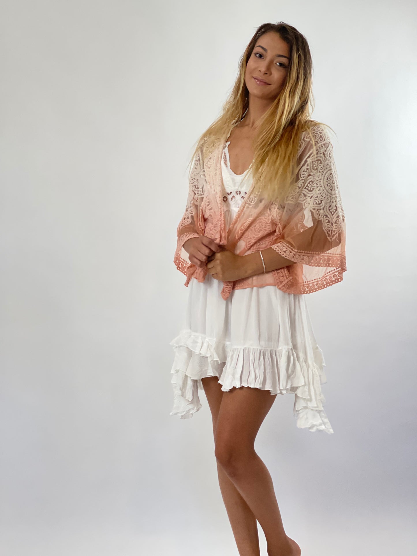 Dip Dyed Lace Kimono