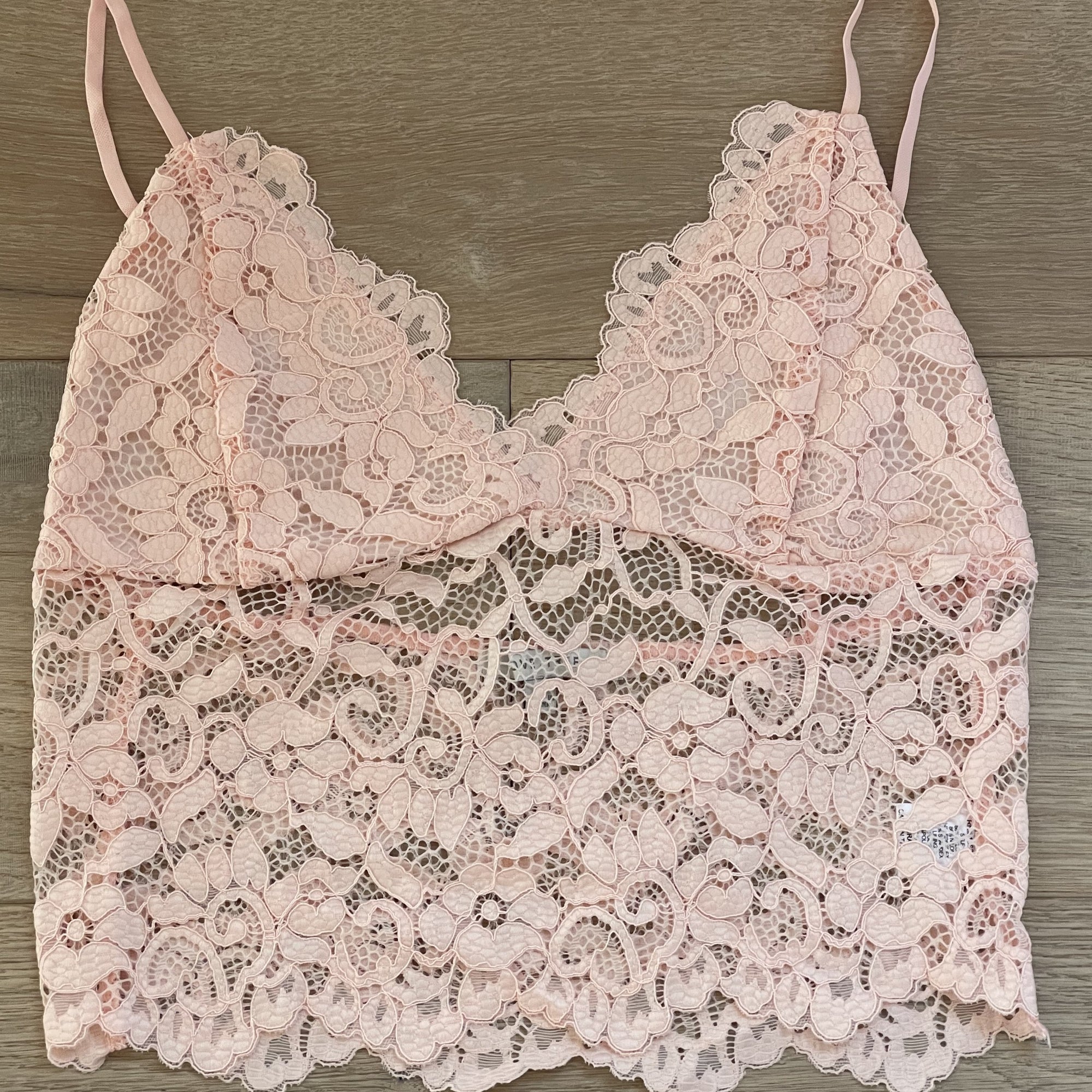 POL White Lace Crop Top Bralette with Criss Cross Back